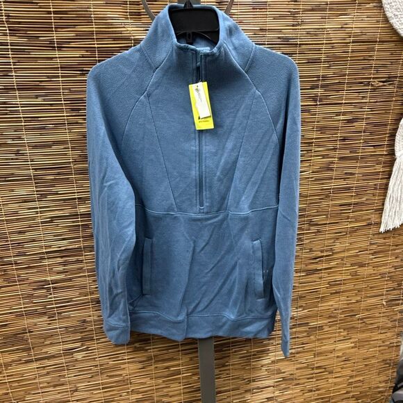 Men's Half Zip Fleece Sweater - All in Motion™‎ Airway Blue S - Picture 2 of 3